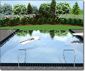 Swimming pool design with infinity edge